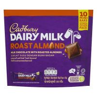 Cadbury Dairy Milk Roasted Almond ช็อกโกแลตนมสอดไส้อัลมอนด์ แดรี่ มิลค์ ห่อละ 150กรัม 10ซอง