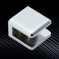 【CW】 2pcs/lot Zinc Wall Wine Cupboard Display Showcase Glass Shelf Clamp Clip Support Side Floating