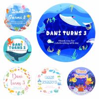 100 PCS Personalised Ocean Sticker Custom Birthday Sticker - Birthday Party Sticker Goodie Bag Labels Children Stickers 3cm-8cm Cheap and Fast Printing 1 Day Ready！