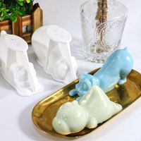 Desk Decor Bear Chocolate Cake Mould Resin Plaster Making Tool Lying Prone Animal Dinosaur Candle Silicone Mold Puppy Soap Bread Cake  Cookie Accessor