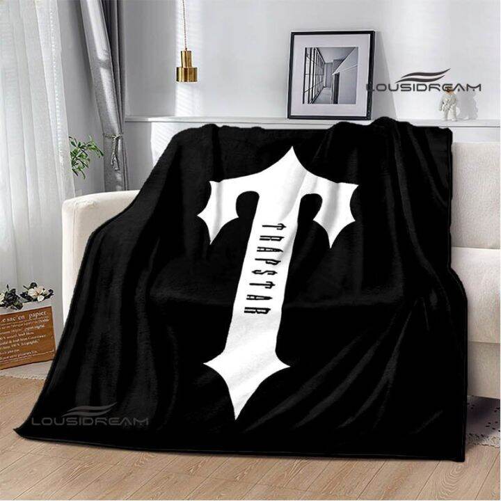 in-stock-trapstar-childrens-warm-blanket-comfortable-and-soft-blanket-printed-with-the-london-logo-used-for-family-travel-and-birthday-gift-blankets-can-send-pictures-for-customization