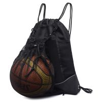 Portable Drawstring Basketball Backpack Mesh Bag Football Soccer Volleyball Ball Storage Bags Outdoor Sports Traveling Gym Yoga