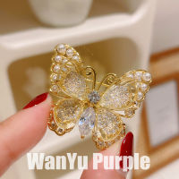 Brooches For Women Shirt Clothing Pins Inlay Gemstone Pearl Butterfly Badges Clothes Lapel Pin Brooch Fine Jewelry Drop Shipping