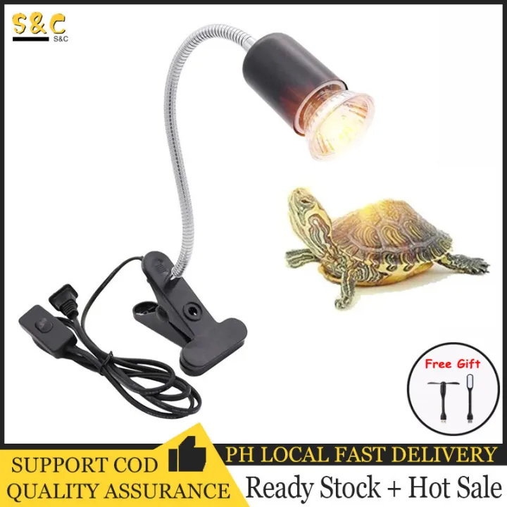 50W UVA+UVB 3.0 Reptile lamp Set with Black Clipon Bulb Lamp Holder