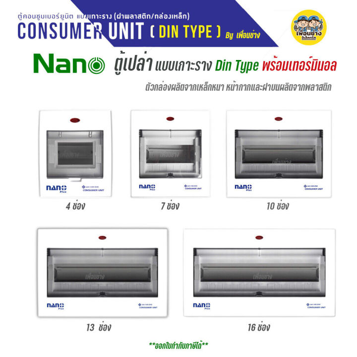 nano-ตู้เปล่า-ตู้คอนซูมเมอร์-กล่องไฟ-ตู้ไฟ-ตู้คอมบายเนอร์-ตู้โหลด-ตู้ควบคุมไฟ-nano-plus-คอมบายเนอร์