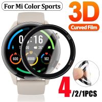 4-1PACK Curved Edge Full Soft Protective Film For Xiaomi Watch Mi Color Sports Edition Smart Watch Screen Protector (Not Glass) Cables