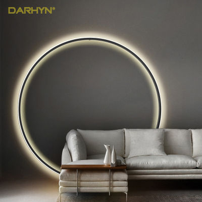 Modern Simple Ring Round LED Wall Lamp Home Designer Decor Circle Nordic Lustres Living Room Bedroom Holiday Sconce Lighting
