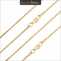 【CW】LUXUSTEEL Stainless Steel Round Snake Chain Necklace For Women Men Gold Color Twist Rope Long Collar High Polished No Fade 1-5mm