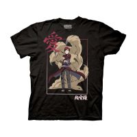 Fashion Men T Shirt แฟชั่นผู้ชายเสื้อยืด นารูโตะ - Shippuden กาอาระคันจิกรอบผู้ใหญ่ชายเสื้อยืดสีดำ