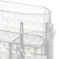 Makeup Organizer Clear Compact Compartment Holder Display Case for Accessories Desktop Bathroom Dresser Bedroom