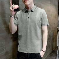 แขนสั้นฤดูร้อน T เสื้อเชิ้ตผู้ชายมีปกคอปก POLO เสื้อ Paul แบรนด์แฟชั่นสีทึบสีเทาเรียบง่ายแมทช์ง่ายแขนครึ่ง ~