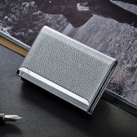 【CW】❃  Leather Business Card Holder with Magnetic Buckle Name Credit ID Carrier