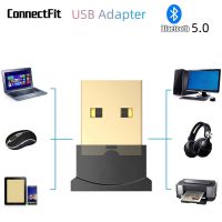 USB รองรับบลูทูธ5.0เต้ารับอะแดปเตอร์อะแดปเตอร์อุปกรณ์รับเสียงสำหรับพีซีแล็ปท็อปแป้นเกมเมาส์ไร้สายลำโพง USB เครื่องส่งสัญญาณ USB