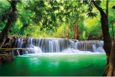 วอลล์เปเปอร์รูปภาพ-น้ำตก Feng Shui-ตกแต่งรูปภาพธรรมชาติป่าสวรรค์เอเชียสถานที่ท่องเที่ยวไทยเพื่อสุขภาพสปาผ่อนคลายภาพตกแต่งผนังใน Xcm