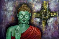 Gautam Buddha โปสเตอร์ศิลปะภาพวาดผ้าใบติดผนังกันน้ำสำหรับของตกแต่งผนังห้องครัวห้องสำนักงานบ้าน