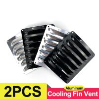 ‘；。】’ 2Pcs Aluminum Metal Cooling Fin Vents Thermal Slug Heat Sink Black/ Silver For RC Airplane Cowl