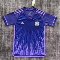 2022 2023 ล่าสุด เสื้อกีฬาแขนสั้น ลายทีมชาติฟุตบอล Argentina away jersey 22-23 ไซซ์ S-XXL AAA