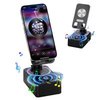 Wireless Speaker with Phone Stand Foldable Wireless Phone Stand with Anti-Slip Pads Cell Phone Stands for Video Chat Online Meeting Live Broadcasting Videos Music admired