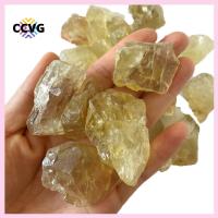 หินบำบัดอัญมณีดิบ CCVG 50G สำหรับตกแต่งบ้านตัวอย่างน้ำแร่คริสตัลสีเหลืองแร่ซิทรินธรรมชาติคริสตัลสีเหลือง