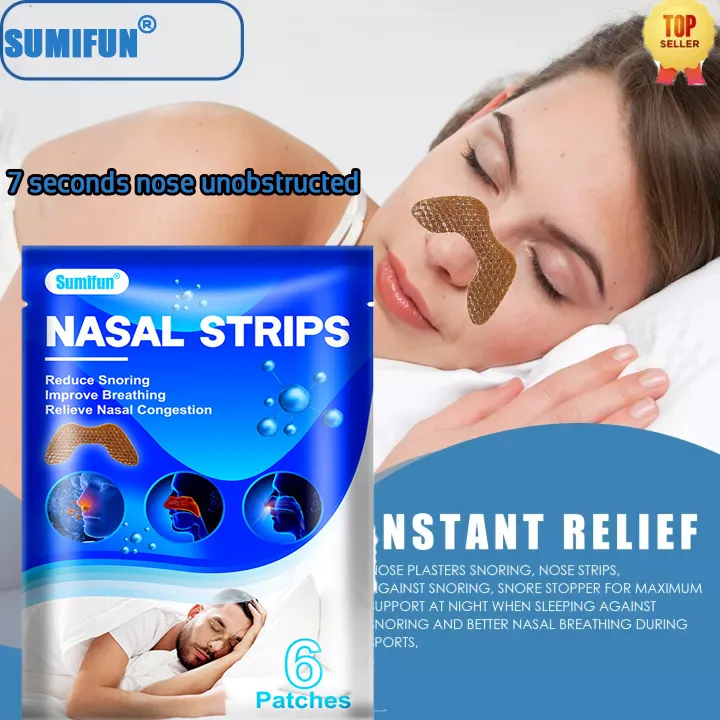 【Unobstructed nose】Sumifun 6Pcs Anti Snoring Nasal Strips Relief Nasal ...