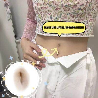 Bellybutton สติ๊กเกอร์แทททู Tiktok ไม้จำลองแบบเดียวกันสำหรับผู้หญิงท้องปลอมสิ่งประดิษฐ์หน้าท้องหุ่นดีกระดุมสติกเกอร์ที่ทนทาน T6H3