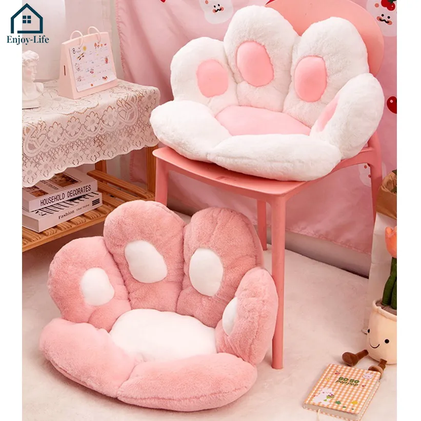 Comfy Chair Cushion Plush Cat Paw Cushion Lazy Sofa Seat Cushion