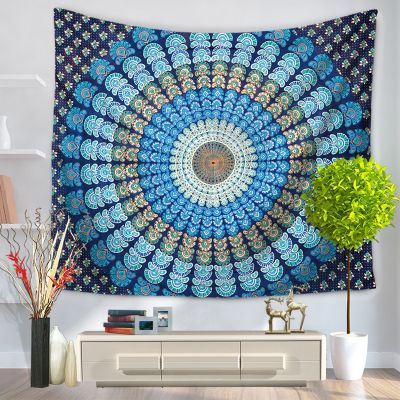 【YF】 (Special Offer) India Mandala Peacock Printed Wall Tapestry Hanging Bohemia Beach Throw Mat Tablecloth