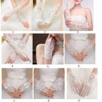 ✜◙ Wholesale New Lace Bride Wedding Gloves High-end Hand Sewn Diamond Finger Wedding Gloves Wedding Accessories Mariage