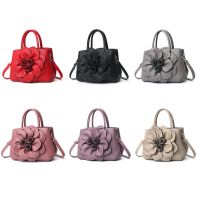 Chloeh Hornbye Shop New three-dimensional big flower handbag pu European and American shoulder bag