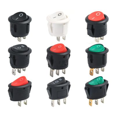Push Button Circle Rocker Switch Pin Position 250V Snap-in Light On Off On Smart Eletronics Switches Waterproof Cap Cover Led Bulbs  LEDs HIDs