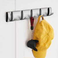 หนาตะขอที่มองไม่เห็นพลิก 5 ตะขอติดผนังชั้นวางพับ Hideaway Coat Hooks ประตูด้านหลังผู้ถือกุญแจ FITTING Room Wall Hooks 40 ซม.