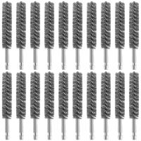 Stainless Steel Bore Brush Stainless Steel Bristles Wire Brush for Power Drill Cleaning Stainless Steel Brush (20 PCS)