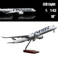 Finnair Airbus A350 Airplane Model with LED Light (Touch or Sound Control) Plane for Decoration