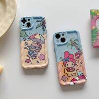 การ์ตูนน่ารัก Hello Kitty เคสโทรศัพท์ชายหาดทะเลเมโลดี้ของฉันสำหรับ iPhone 14ProMax 14Pro 14 14Plus เคสโทรศัพท์แบบนิ่มสำหรับ iPhone 13ProMax 13Pro 13เคสโทรศัพท์สำหรับ Apple 12ProMax 12Pro 12 11สวัสดีเคสห่อหุ้มคิตตี้