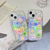 【CW】 Korean cute flower rabbit cat silicone iPhone 14Pro max 12 13Pro Xs Xr 7 8plus X Cartoon