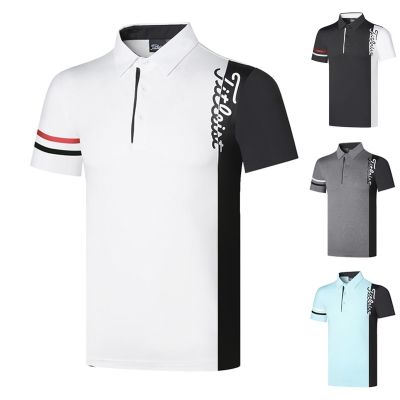Summer golf clothing mens short-sleeved T-shirt quick-drying breathable sports POLO shirt casual sweat-wicking outdoor tops Mizuno Malbon Callaway1 Odyssey PING1 DESCENNTE Castelbajac☼๑