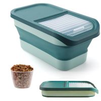 Dog Food Storage Collapsible Pet Food Container with Lids 13 LB Cat Food Container with Measuring Cup kitchen Grain Storage Box