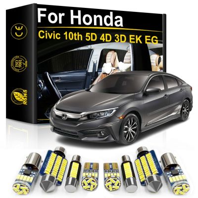 ❖❂ For Honda Civic 10th Gen 5D 4D 3D EK EG Coupe Hatch 1992-2020 Car Interior LED Light License Plate Lamp Auto Accessories Canbus