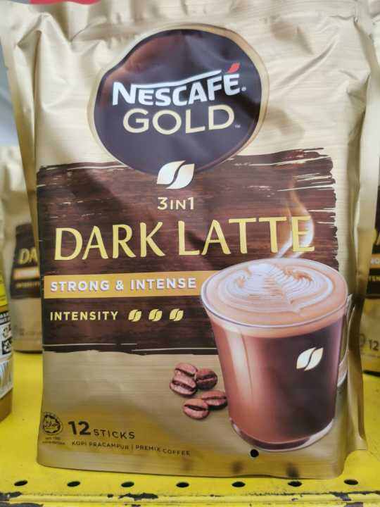 NESCAFE Gold Dark Latte 12 STICKS 3 IN 1 strong intense coffee NESCAFE