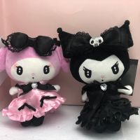 ตุ๊กตาตุ๊กตาเมโลดี้ของฉัน [Toy paradise} 2023ใหม่14ซม. Sanrio Kuromi ชุดชุดสาวใช้ลูกไม้สีดำน่ารักการ์ตูนของขวัญพวงกุญแจแฟนซี Plushie