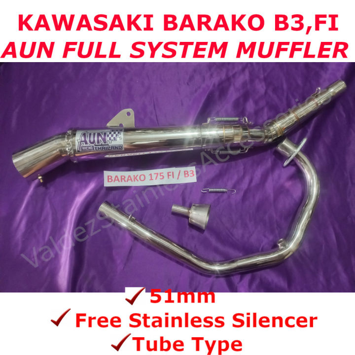 B3 , FI , KAWASAKI BARAKO 175, New Full System Open Muffler AUN ...