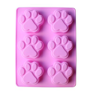 Sixth Puppy Footprints Silicone Cake Mold 6 Cat Claw Handmade Soap Mould Ice Cubes Makers Ice Maker Ice Cream Moulds