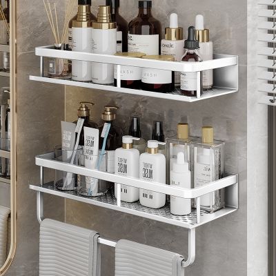 Bathroom Shelf 30/40/50 cm Kitchen Wall Shelf Shower Holder Storage Rack Towel Bar Robe Bathroom Accessorie