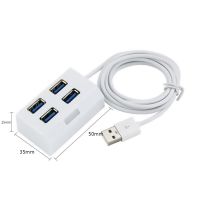 【☃】 The Auto Zone แบบพกพา4พอร์ต Mini USB 2.0 HUB Splitter 4 In 1 USB Adapter สายแปลงภายนอกพร้อมไฟ LED สำหรับแล็ปท็อปเดสก์ท็อป