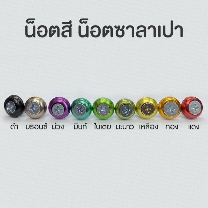 น็อตซาลาเปา น็อตสี น็อตมอเตอร์ไซค์ Decorative Button Head Screw for Motorcycle