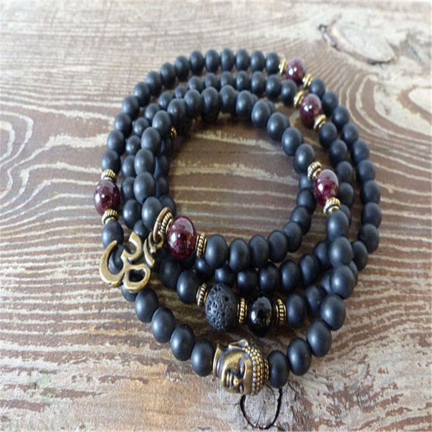 6mm 108 Tiger-Eye Obsidian Beads Bracelet Lucky Buddhism Pray Gemstone Monk 