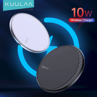 KUULAA Qi 10W Wireless Charger ที่ชาร์จไร้สาย For iPhone 13 12 11 Pro X XR XS Max 10W Fast Wireless Charging for Samsung S10 S9 S8 USB Charger Pad