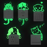 ▨㍿ Cartoon Luminous Switch Luminous Wall Sticker Cat Star Fairy Home Decoration Childrens Room Fluorescent Wall Sticker