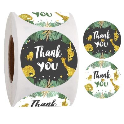 【YF】❁◙❀  500 sheets/roll Jungle Sticker Baby Shower Thank You Stickers Label Wedding Birthday