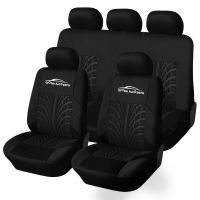 Tire Track Detail Style Universal Car Seat Brand Embroidery Car Seat Covers Fits MostVehicle Seat Cover Car Seat Protector